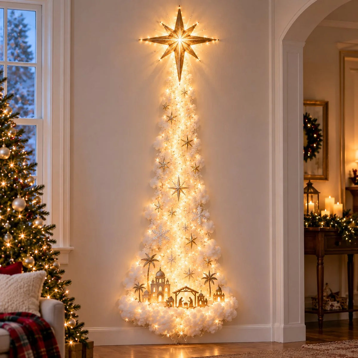 Albero di Natale Luminoso da Parete – La Magia del Natale sulla Tua Parete